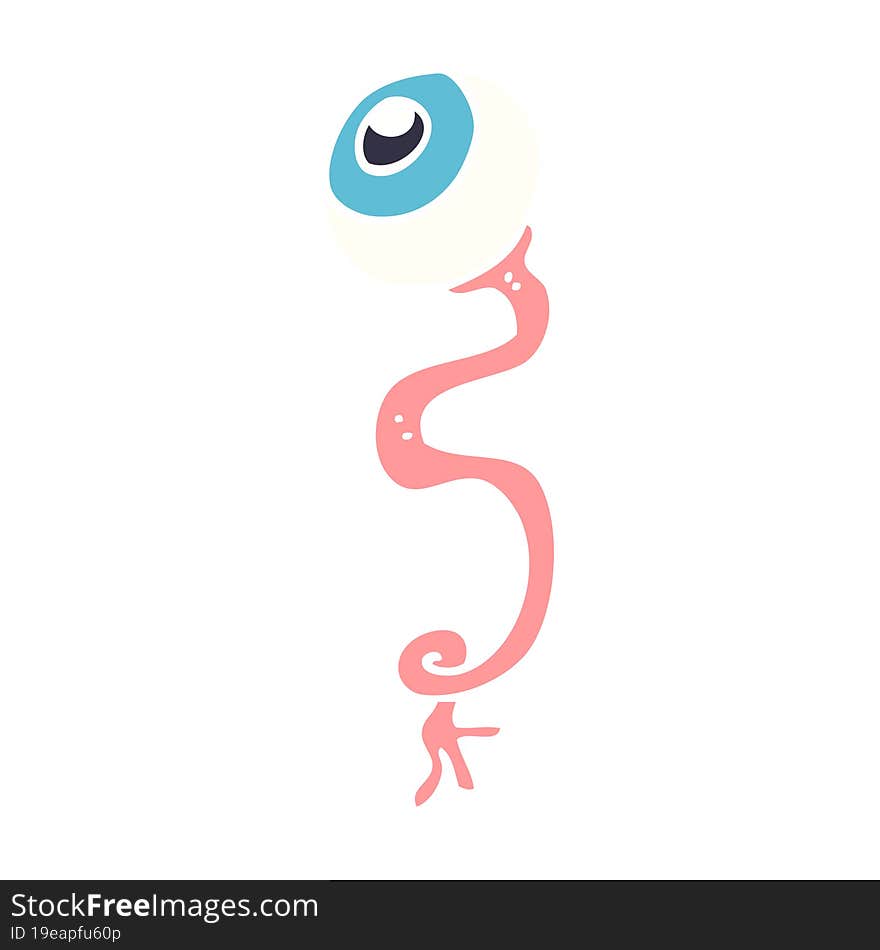 gross flat color illustration cartoon eyeball