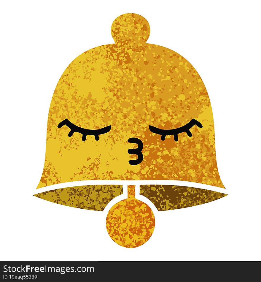 retro illustration style cartoon of a bell