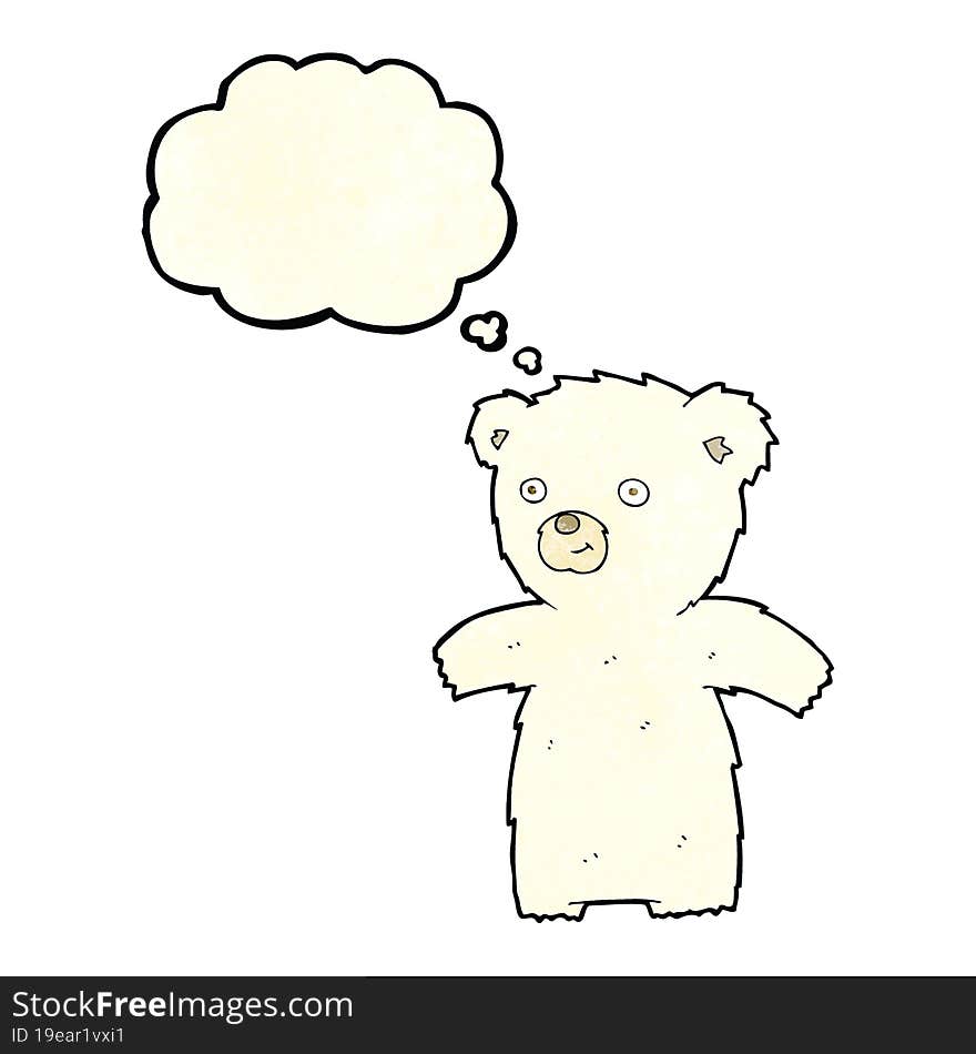 cute cartoon polar bear with thought bubble