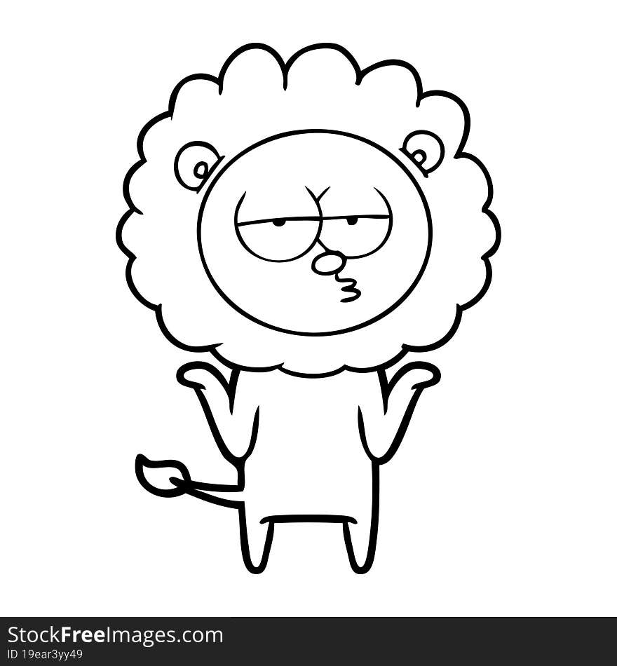 cartoon bored lion. cartoon bored lion