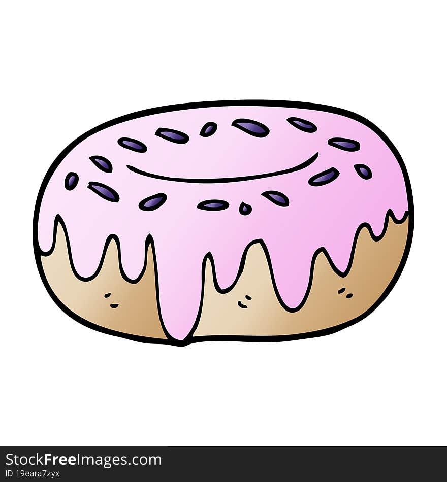 Cartoon Doodle Donut With Sprinkles