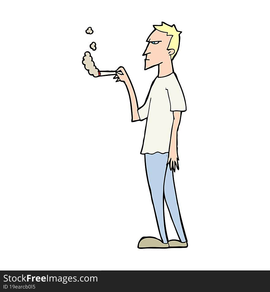 Cartoon Annoyed Smoker