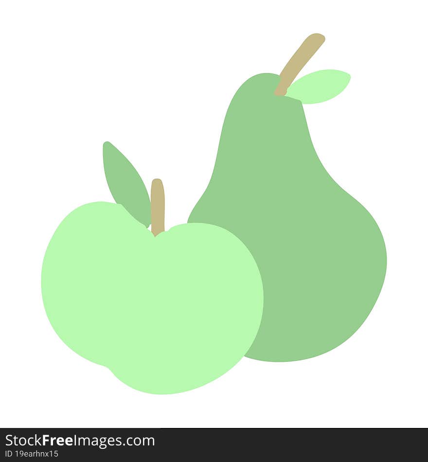 an apple and a pear