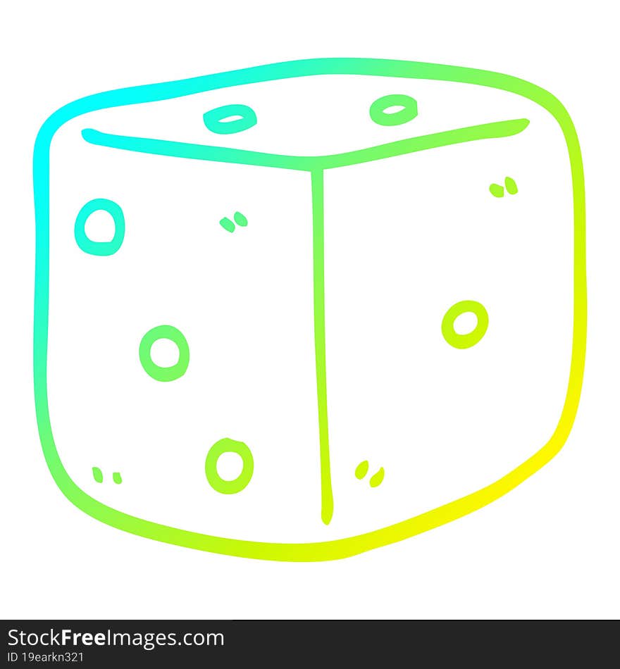 cold gradient line drawing cartoon classic dice