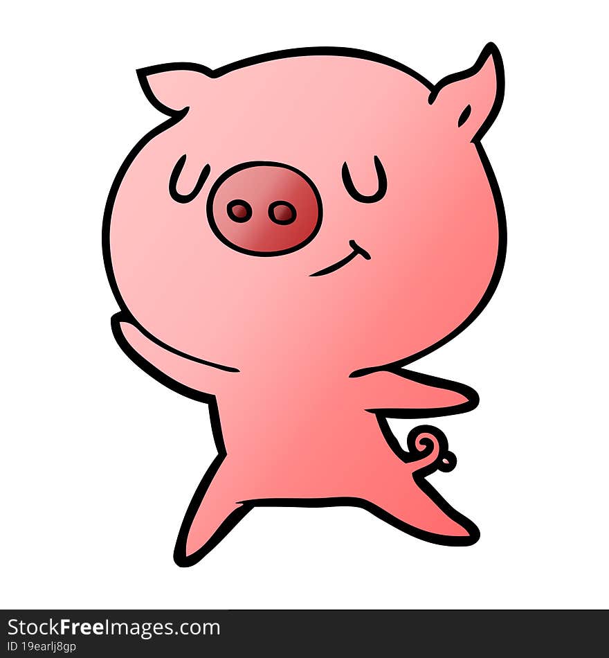 happy cartoon pig. happy cartoon pig