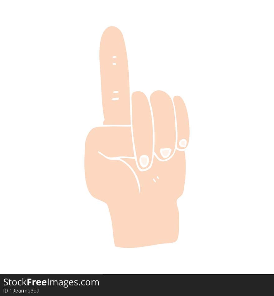 flat color illustration of a cartoon pointing hand