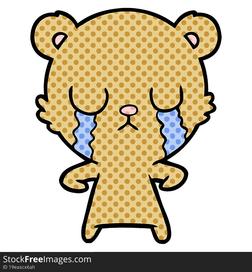 crying cartoon bear. crying cartoon bear