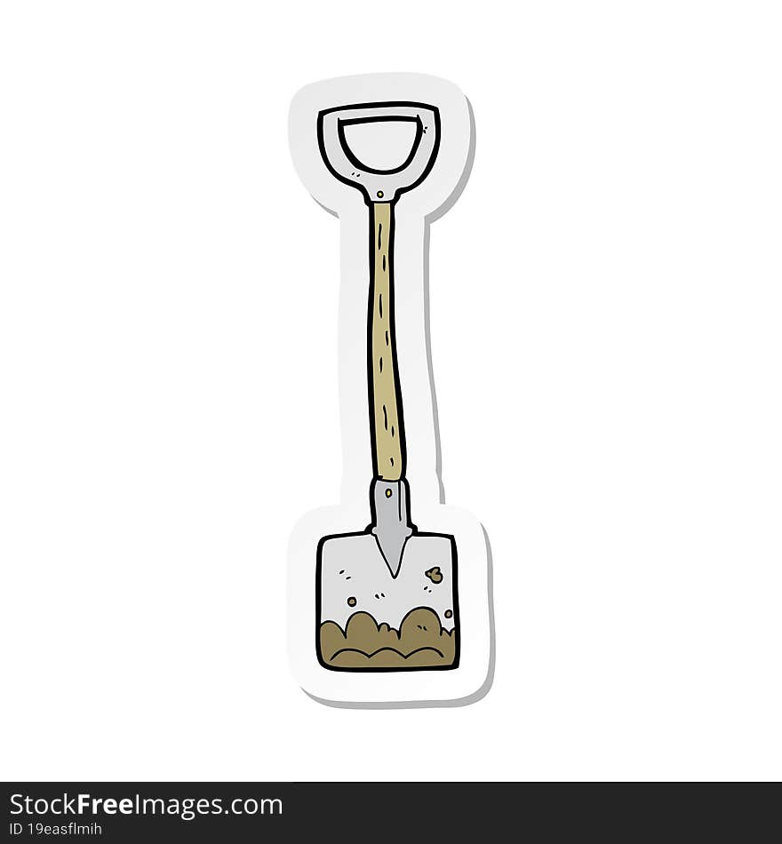 sticker of a cartoon shovel