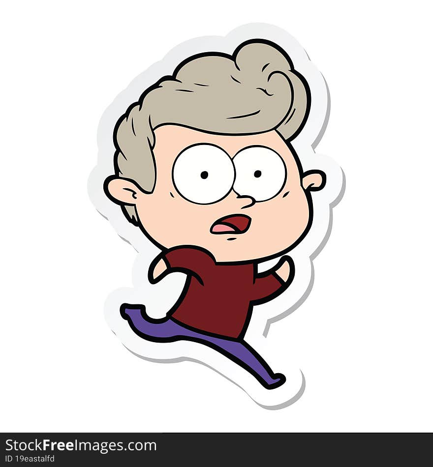 Sticker Of A Cartoon Staring Man