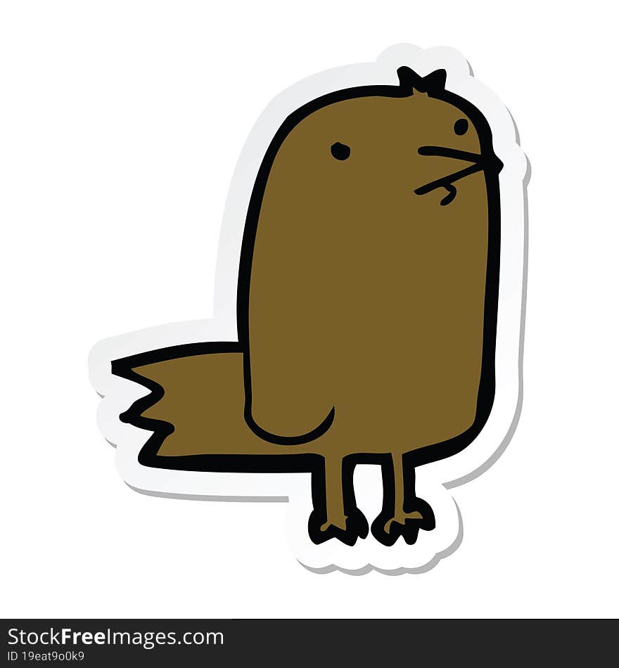 Sticker Of A Cartoon Bird