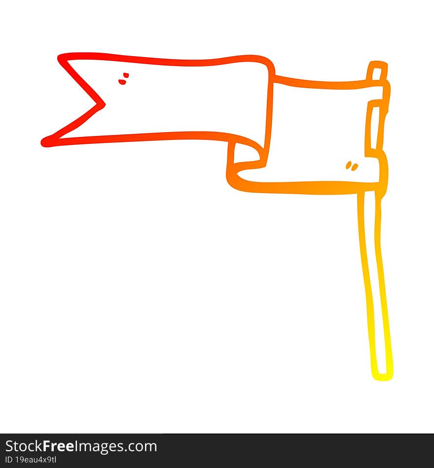 Warm Gradient Line Drawing Cartoon Flag