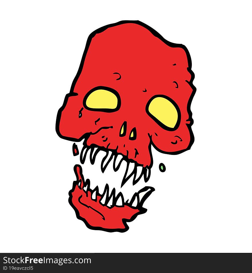 cartoon scary skull