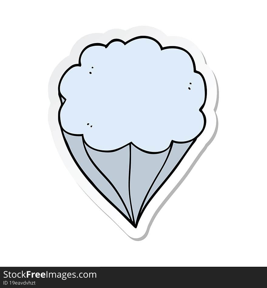 sticker of a cartoon cloud symbol