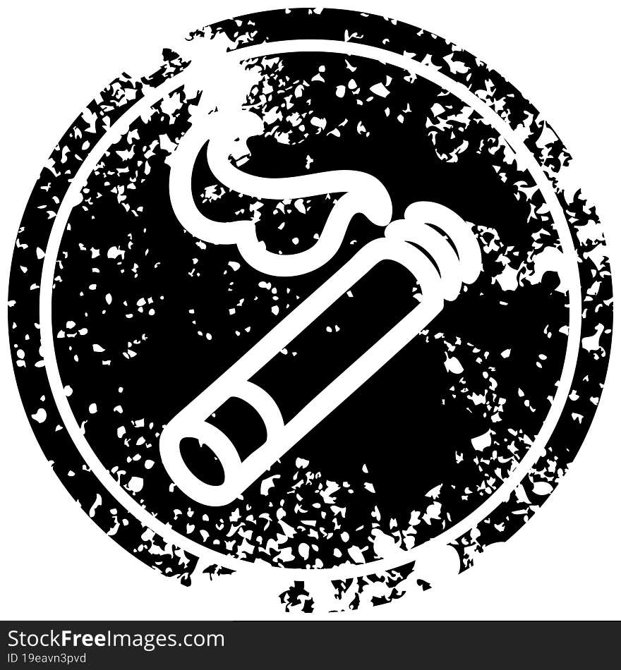 Lit Cigarette Distressed Icon