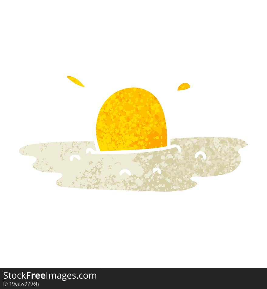 quirky retro illustration style cartoon fried egg