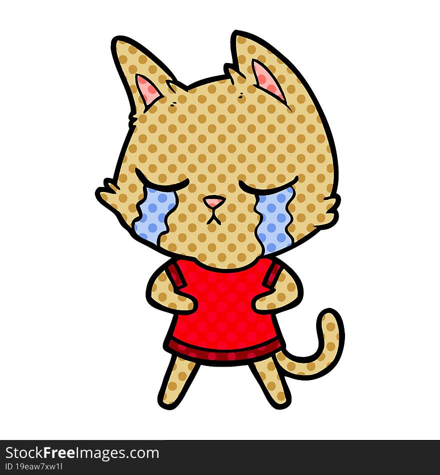 crying cartoon cat. crying cartoon cat