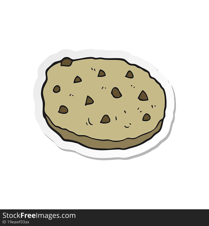 Sticker Of A Cartoon Cookie