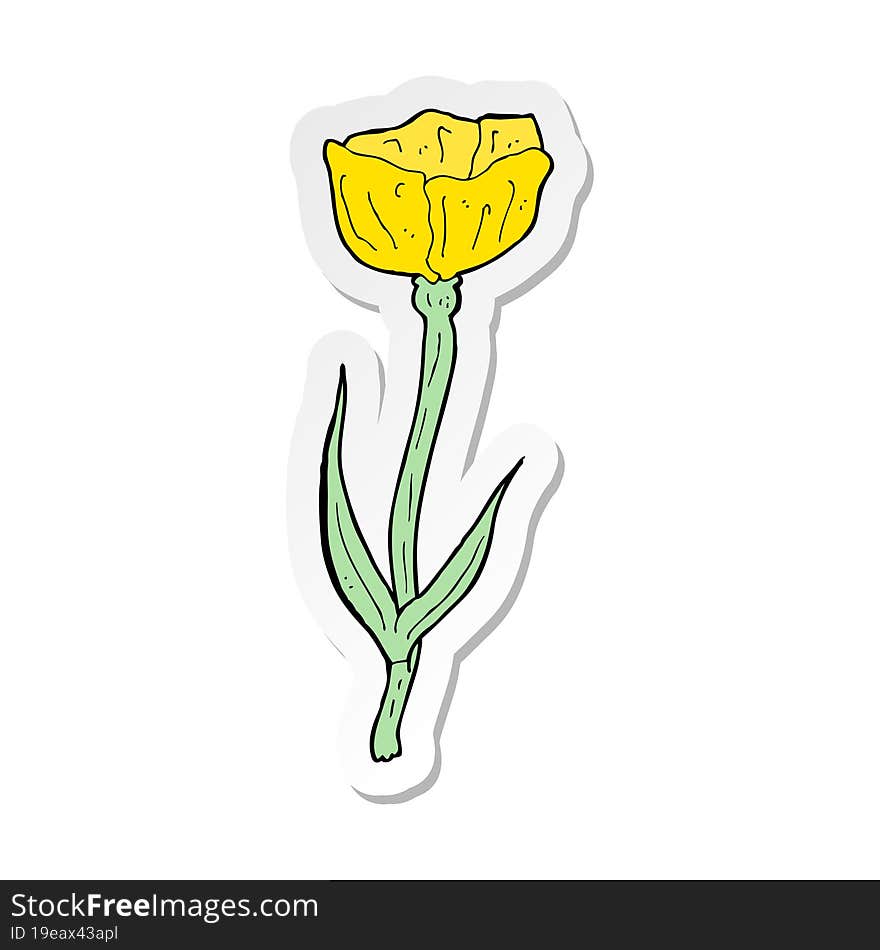 sticker of a cartoon flower