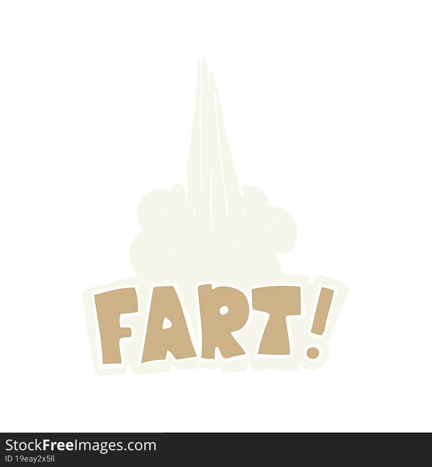 flat color illustration of a cartoon fart symbol