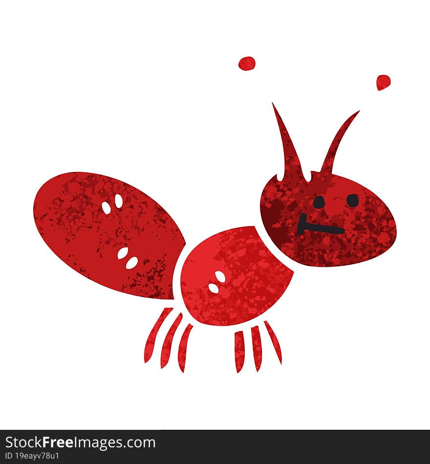 quirky retro illustration style cartoon ant