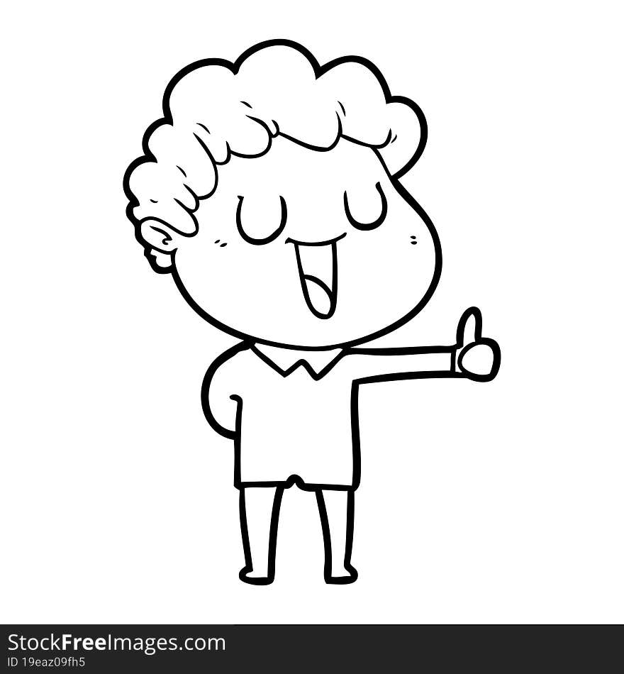 laughing cartoon man giving thumbs up sign. laughing cartoon man giving thumbs up sign