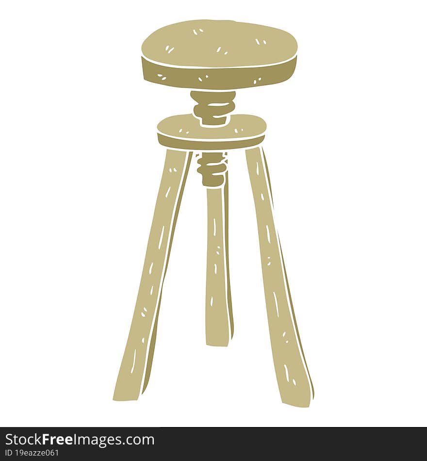 flat color illustration of artist stool. flat color illustration of artist stool