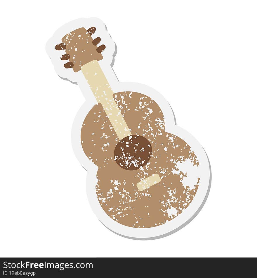 an acoustic guitar grunge sticker