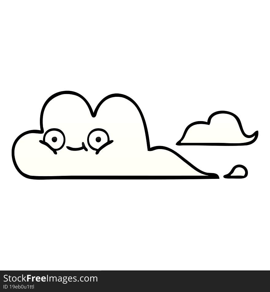 Gradient Shaded Cartoon White Cloud