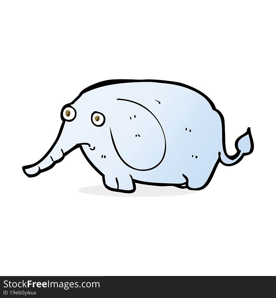 cartoon sad little elephant