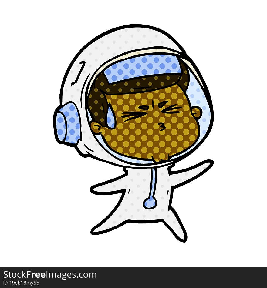 cartoon stressed astronaut. cartoon stressed astronaut