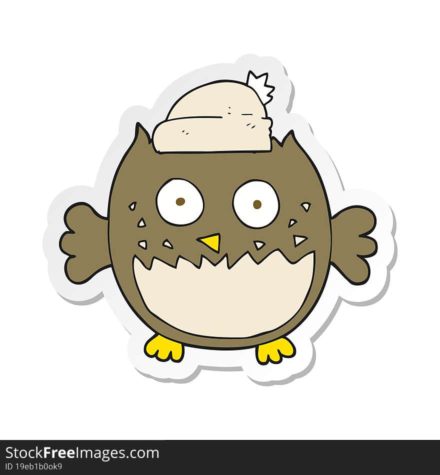 Sticker Of A Cartoon Owl