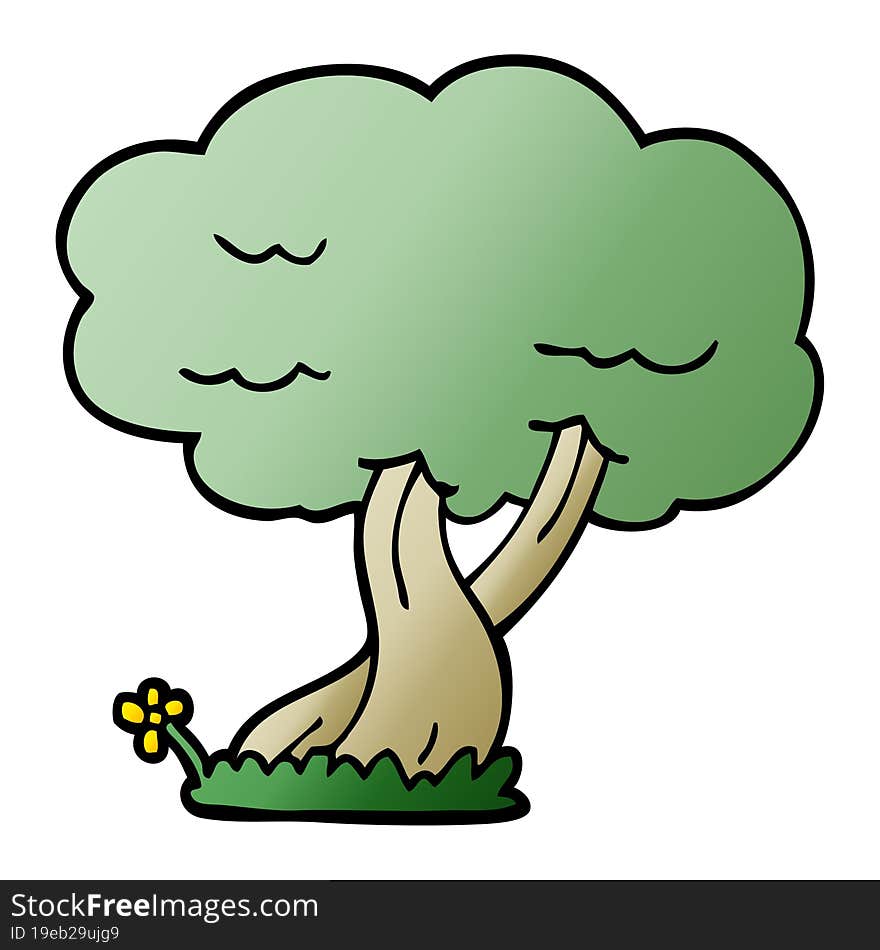 cartoon doodle tree