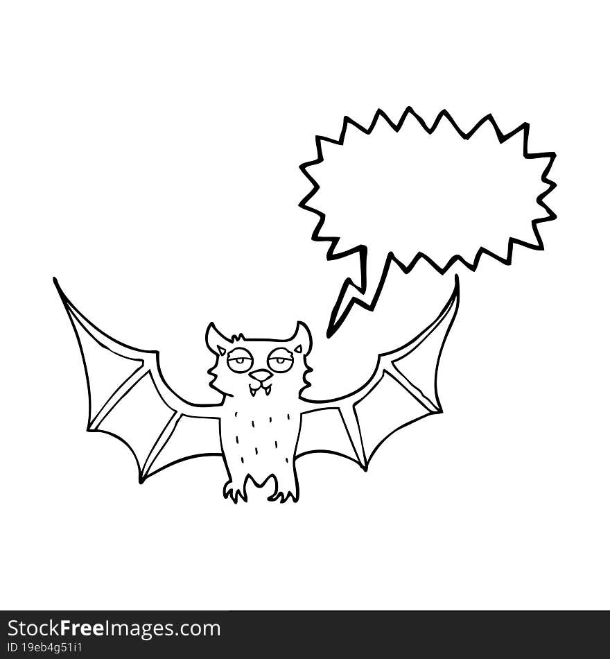 speech bubble cartoon halloween bat