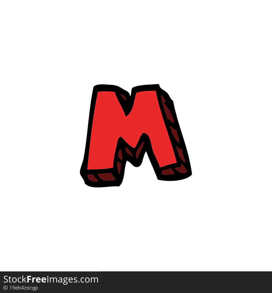 Cartoon Doodle Letter M