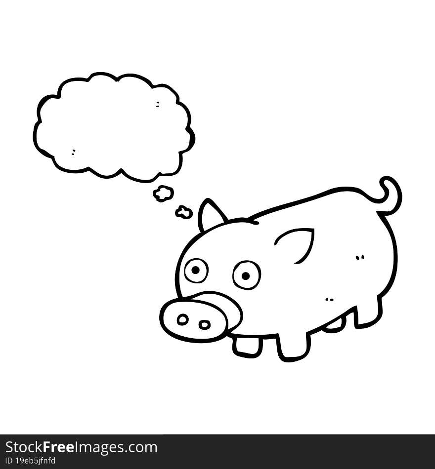 thought bubble cartoon piglet