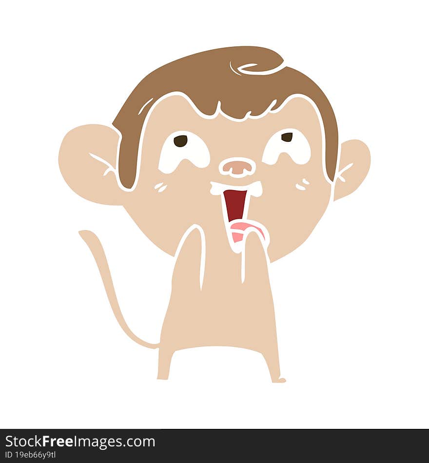 crazy flat color style cartoon monkey