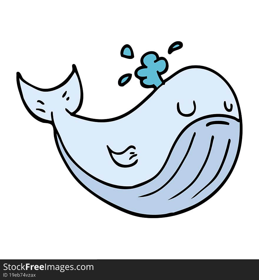 Cartoon Doodle Sea Whale