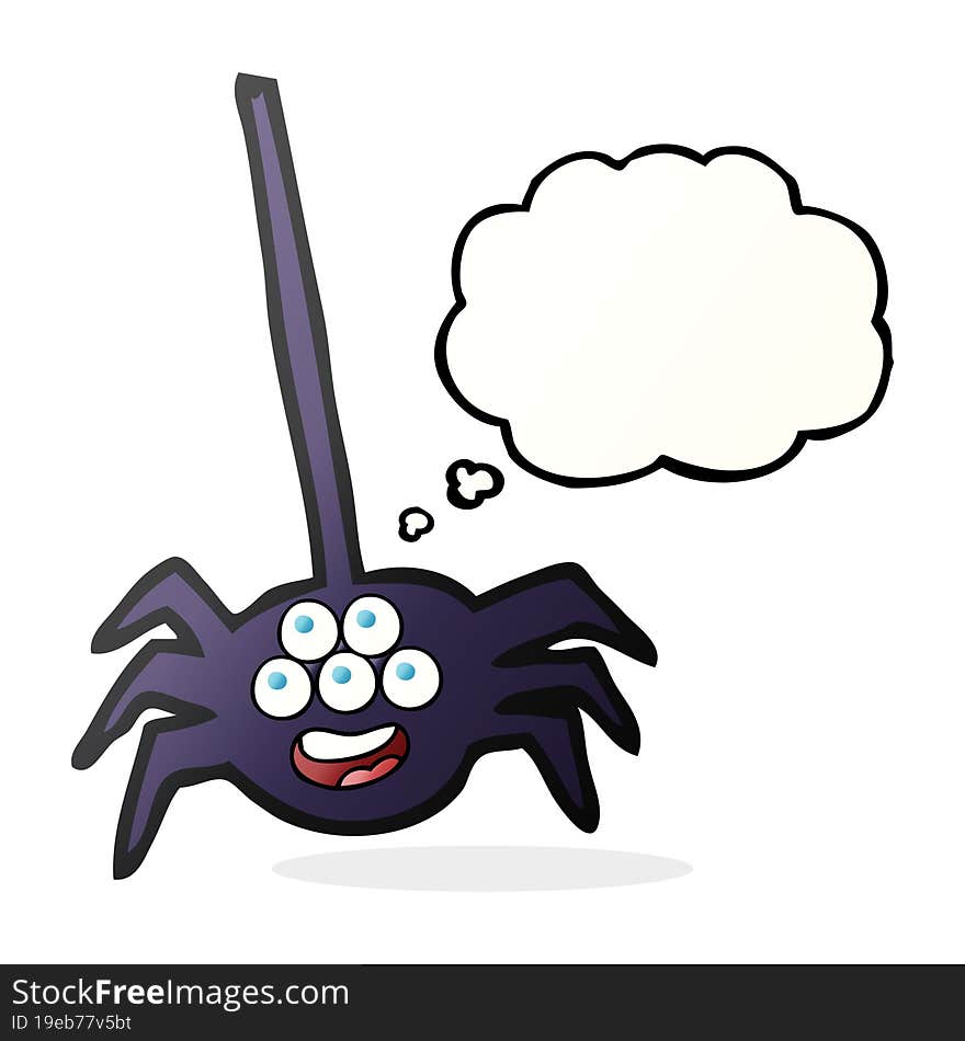 thought bubble cartoon halloween spider