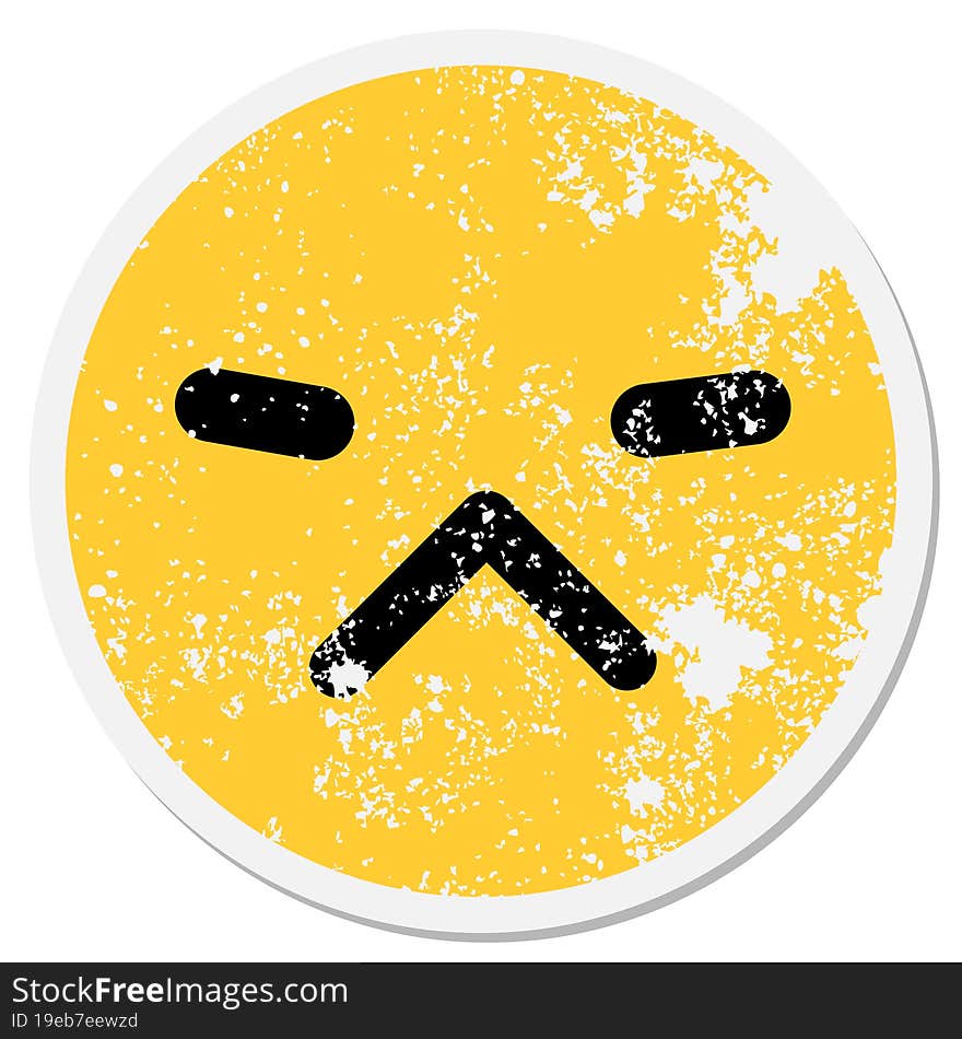 Simple Annoyed Face Circular Sticker