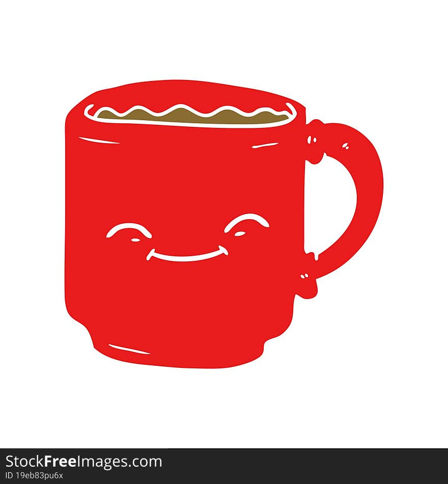 flat color style cartoon coffee mug