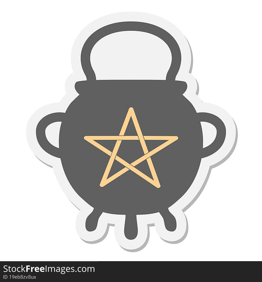 cauldron with pentagram sticker