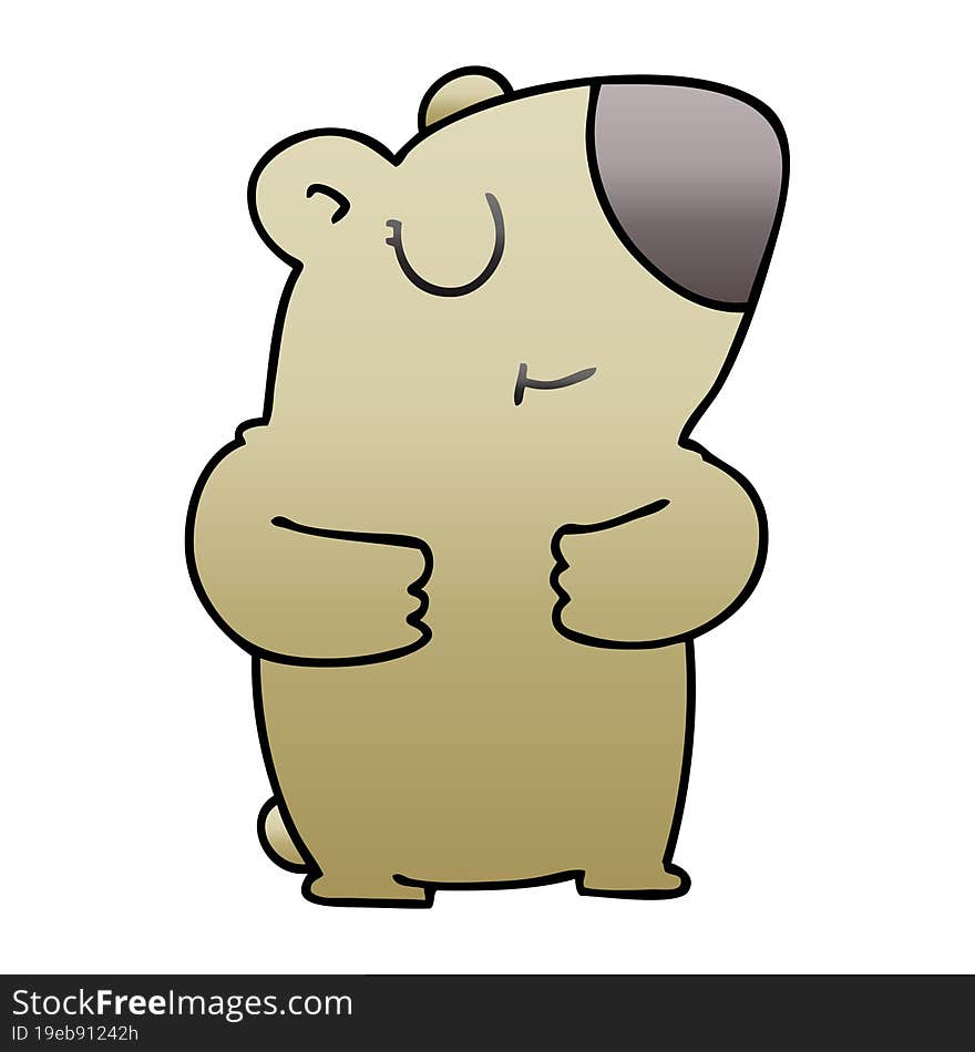 quirky gradient shaded cartoon bear