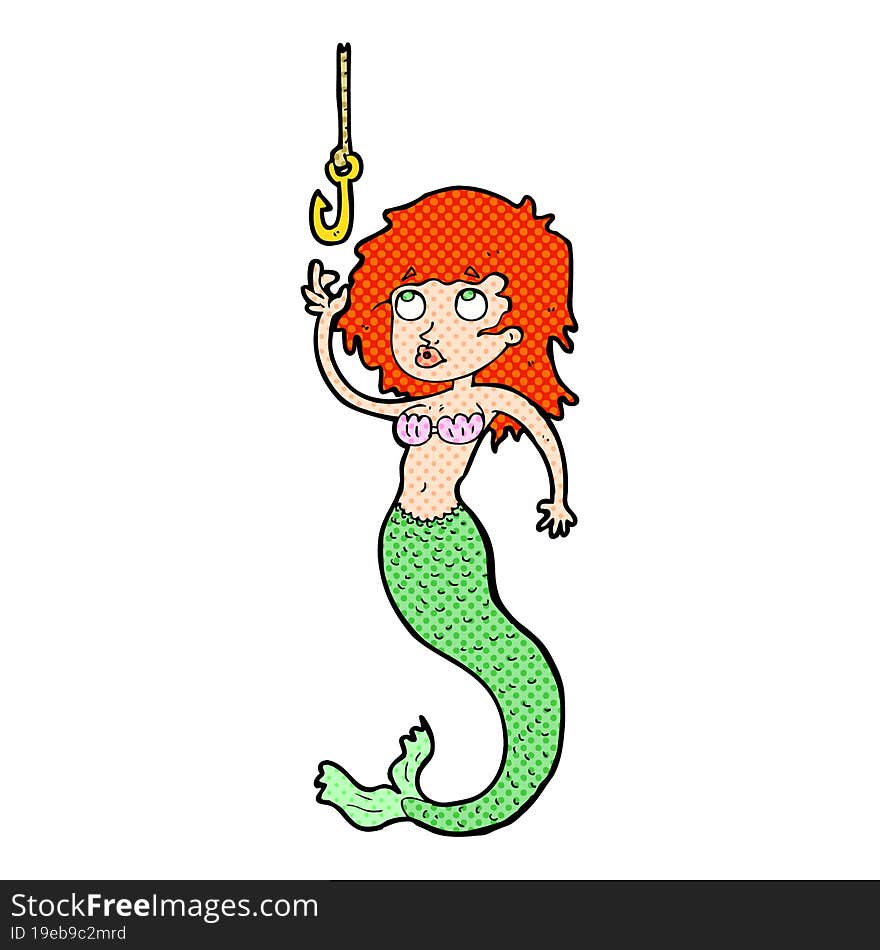 cartoon mermaid and hook