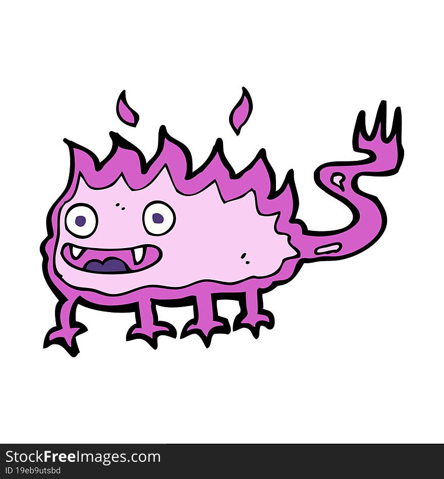 cartoon little fire demon