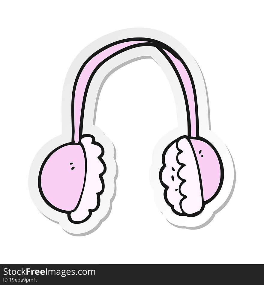 sticker of a cartoon ear muffs