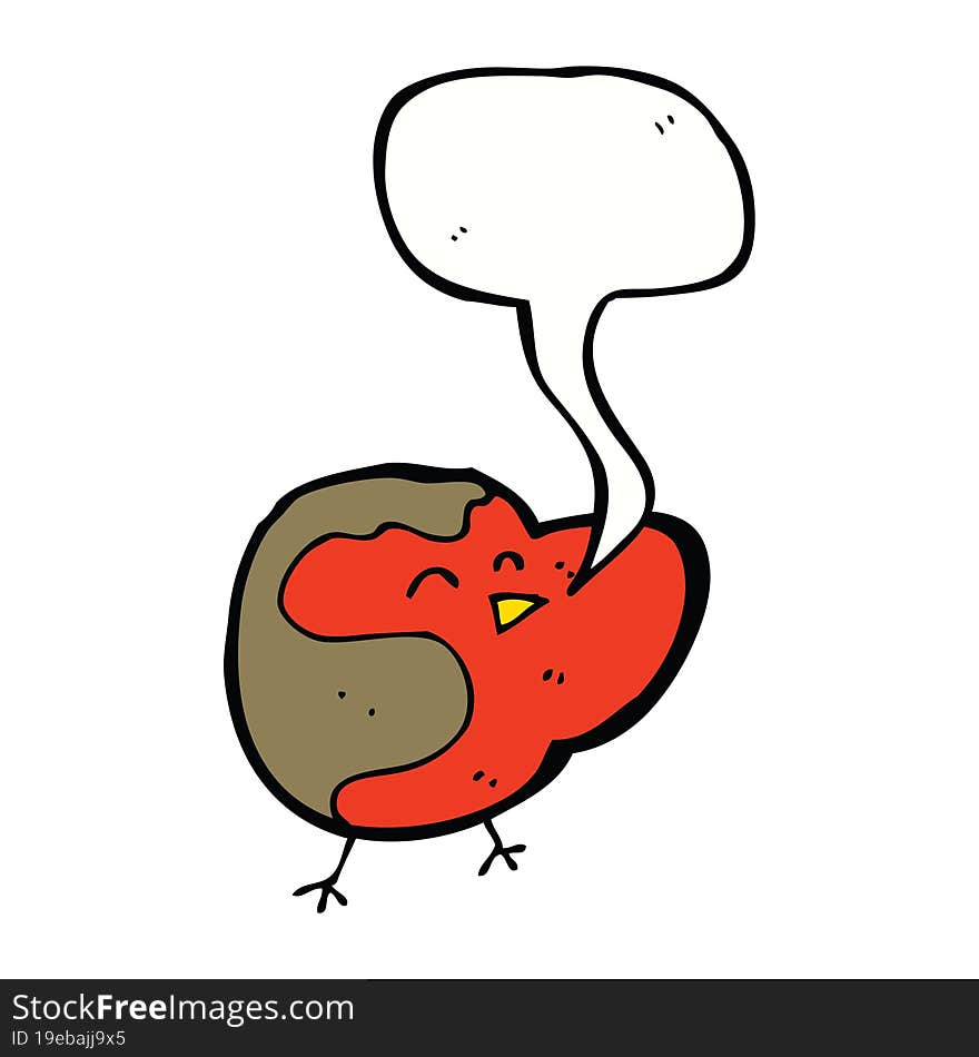 Cartoon Robin With Speech Bubble