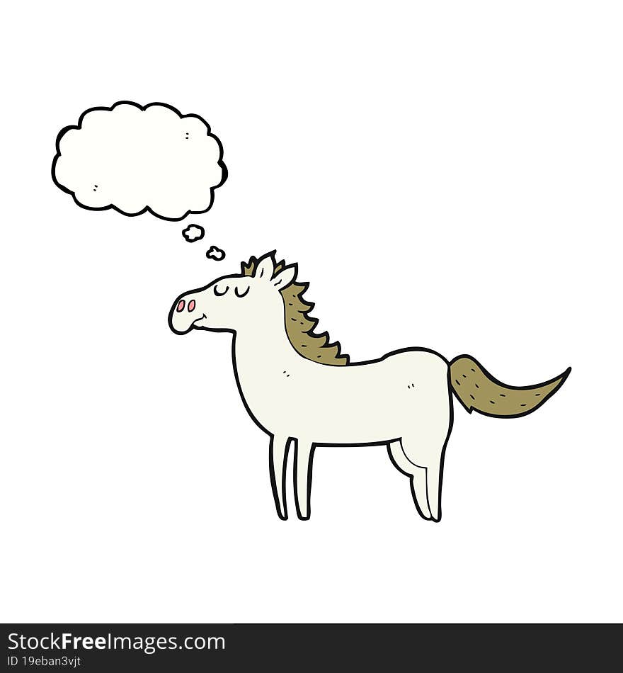 thought bubble cartoon horse