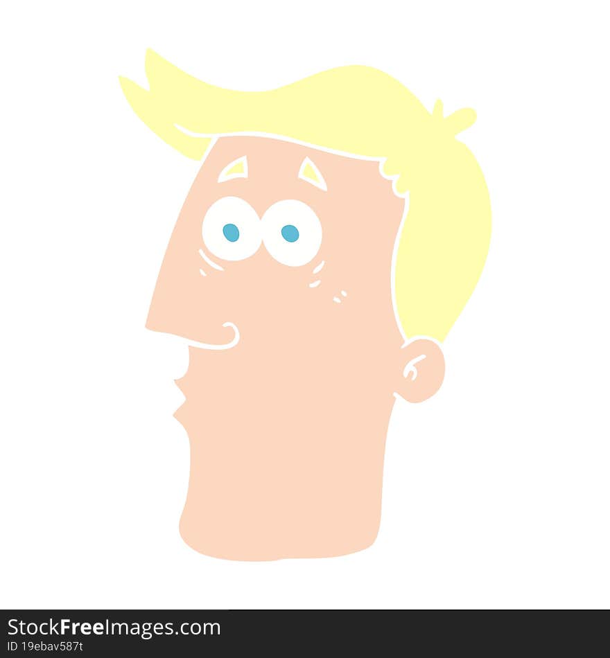 flat color illustration of a cartoon male face