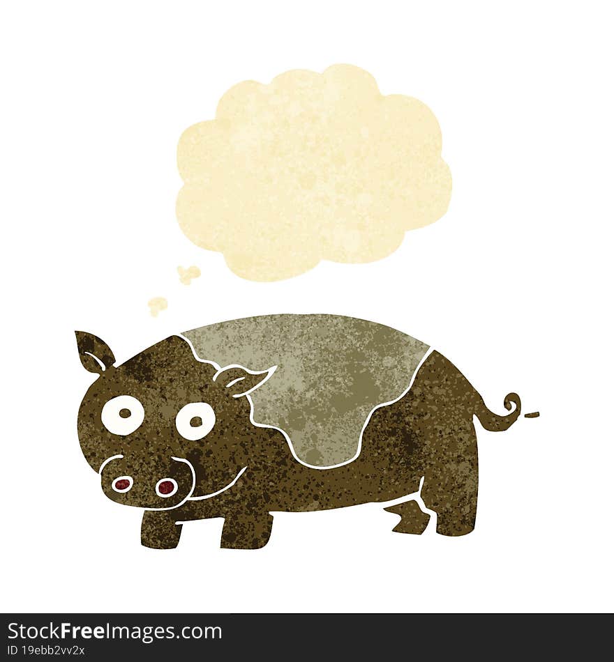 Cartoon Pig With Thought Bubble