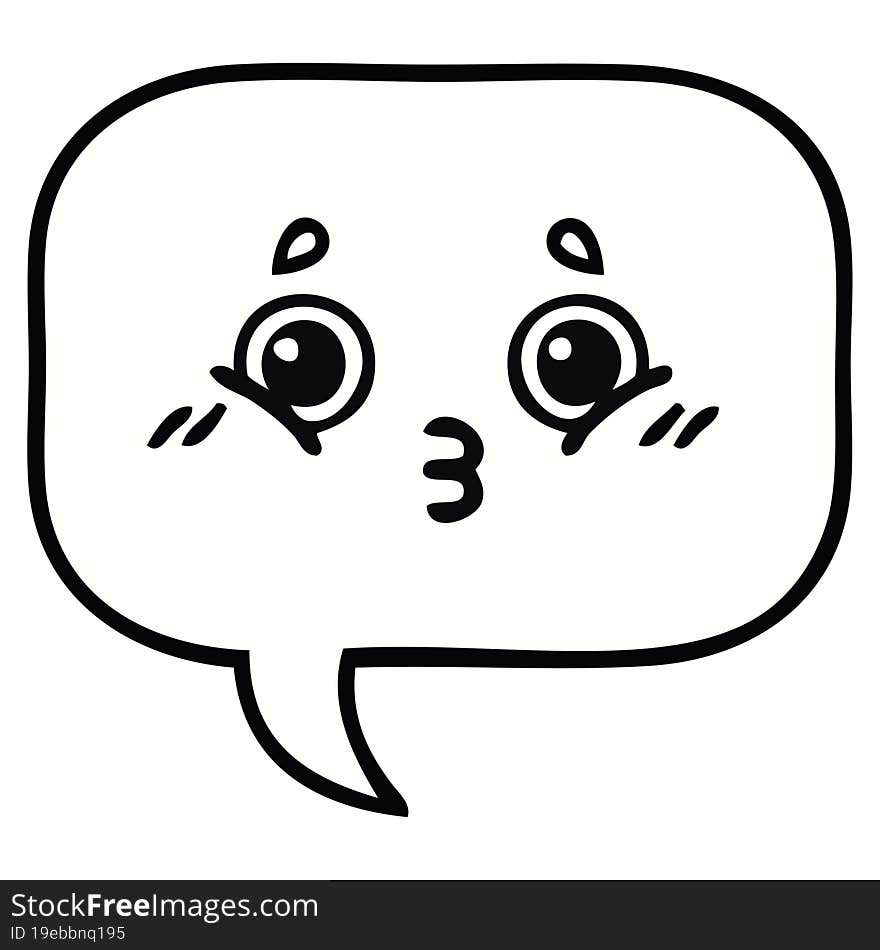 cute cartoon speech bubble